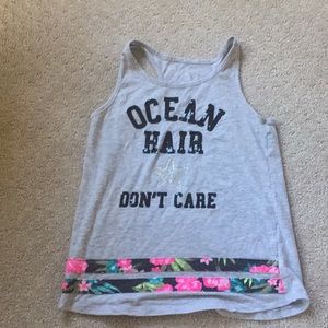 Tank top with sequin letters